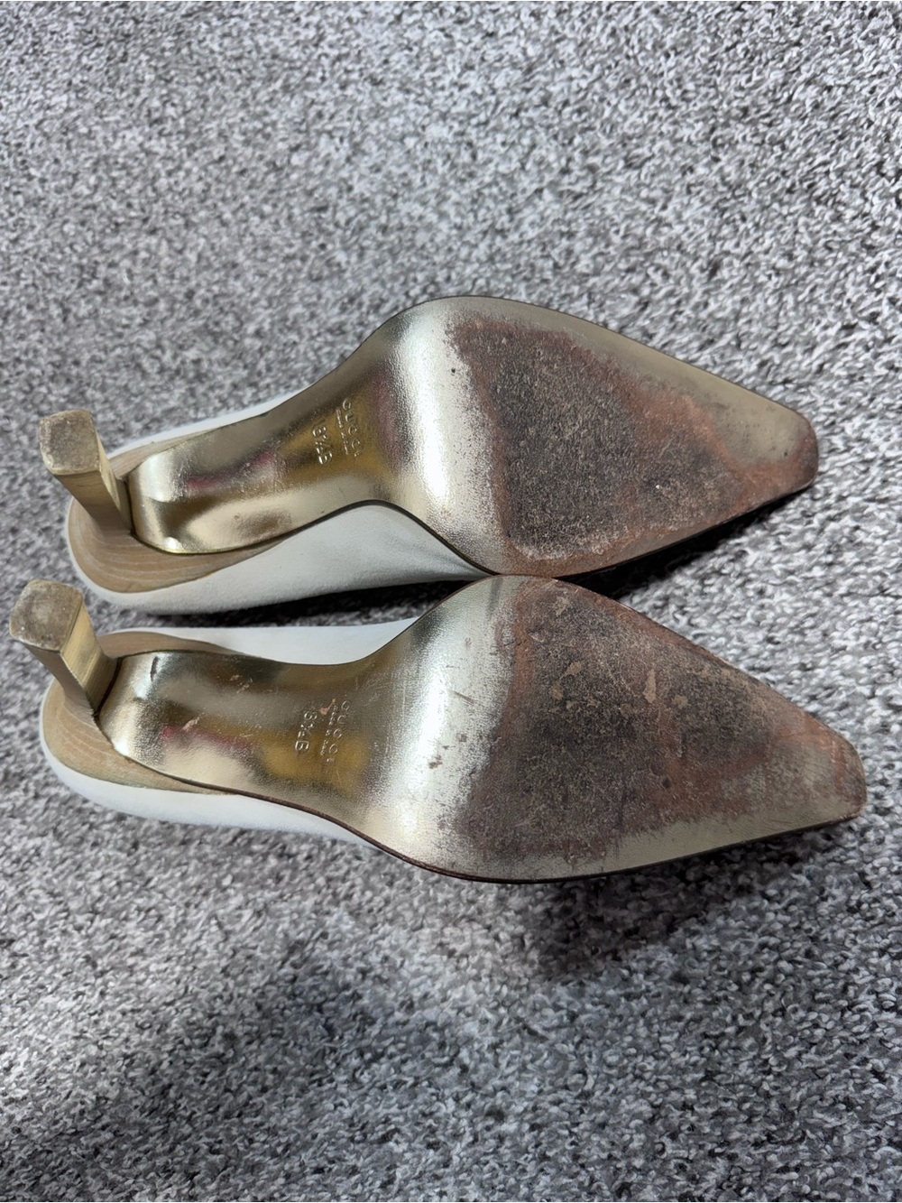 Gucci Women’s Leather Cap Toe Pumps Cream Black Gold Made in Italy Sz 8.5B - Picture 15 of 15